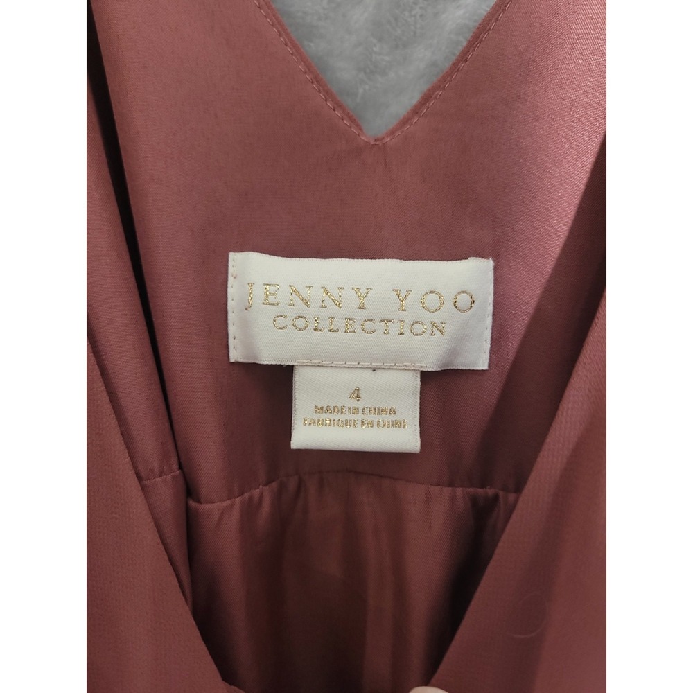 Jenny Yoo Collection SZ 4 Dusty Rose Faye Flutter Sleeve Maxi Wrap Dress/Gown - Picture 4 of 10